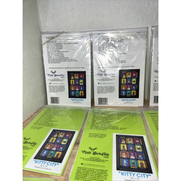 Kitty City 12 quilt patterns + finishing instructions 54" x 79" New Amy Bradley - Picture 9 of 11